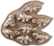 Nordic Ware Dinosaur Cakelet Baking Pan, 3 Cup Capacity, Oven Safe, Toffee Color