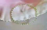Hawaiian Peridot Gemstone & Italian .925 Sterling Silver Ankle Bracelet 8 to 10"