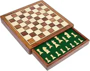 StonKraft Wooden Chess Board Game Set with Magnetic Pieces (12 x 12 Non-Folding with Drawer) - 2 Players, Age 12+