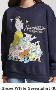 DISNEY SNOW WHITE SEVEN DWARFS SWEATSHIRT SIZE 5/6 7/8 9/10 11/12 13/14 NEW!