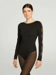 Wolford Linda String Body Stringbody With Slit And Beads on Sleeves Black