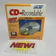 PNY CD-R 80 Minute 700mb 50 Pack Disc 12x New Sealed