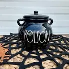 Rae Dunn Black Cauldron Candle “Poison” New Dark Academia Decor Halloween
