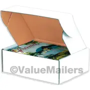 50- 12 3/4 x 11 3/4 x 3 1/8 White Front Tab Lock Protective Shipping Mailer Box