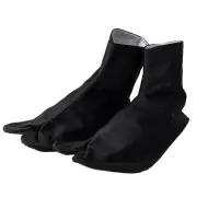 Adult Japanese Tabi Socks with 4 Kohaze Clasps Black/Black Sole 24cm (9.4 inch)