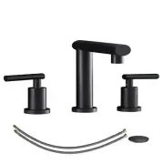 Matte Black Widespread Bathroom Faucet, Waterfall Bathroom Faucets for Sink 3 Ho