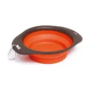 M-Pets 1230ml On The Road Foldable Portable Bowl Travel Feeding Container Orange