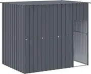 VidaXL Dog House Kennel With Roof Crate - Anthracite Galvanised Steel
