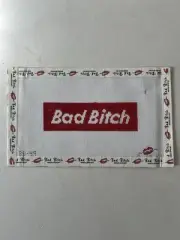 Bad Bitch red 'Supreme' Hand-Painted Needlepoint Canvas