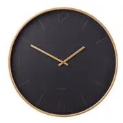 Amalfi Modern Black Wall Clock Jet Black & Gold 60x6x60cm