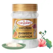 Bhimseni Solid Camphor 100g | 100% Organic | Puja, Aromatherapy, Air Freshener