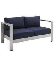 Modway Shore Sunbrella Fabric Aluminum Outdoor Patio Loveseat