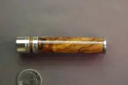 FLY ROD REEL SEAT Spalted Maple 11237 Lightweight Nickel Silver Cap and Ring