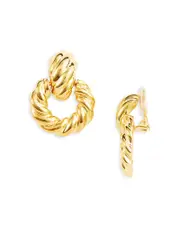 Kenneth Jay Lane Doorknocker Clip On Earrings