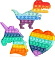 Rainbow Unicorn Dinosaur Pop Stress Relief Fidget Toys for Anxiety Stress Relief