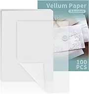 souG Translucent Vellum Paper 8.5x11 Inches, 100 Sheets Printable Transparent 93GSM/63LBS Vellum Paper for Printing Sketching Tracing Drawing
