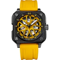 在飛比找PChome24h購物優惠-ROMAGO 極速鏤空自動腕錶-黃色/46.5mm RM10