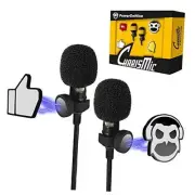 CharisMic Dual Professional Grade Lavalier Lapel Microphones Set for Interview