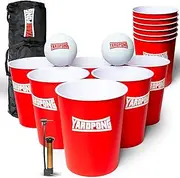 Yard Pong X Basket Ball Game with Durable Balls and Buckets - Outdoor Game for Lawn, Backyard and Beach - Set Includes 12 Buckets, 2 Basketballs, Carrying Bag and Air Pump