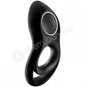 Satisfyer Legendary Duo Black Cock &amp; Balls Vibrating Silicone Ring