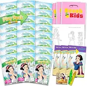 Snow White Birthday Party Favors Set - Bundle 24 Snow White Mini Play Packs | Mini Coloring Books for Goodie Bags (Disney Snow White Party Supplies)