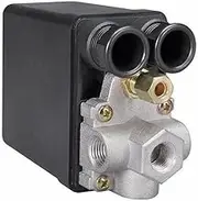 AIMALL Air Compressor Pressure Switch Control Valve Replacement, 90-125 PSI, 240V, 4-Port 1/4" BSP, Durable Metal and Plastic Shell for Workshop and Factory Use