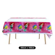Mermaid Theme Plastic Tablecloth Table Cover 180cm x 108cm - Kids Birthday Party Tableware