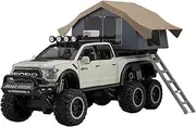 Die-cast 1:24 for Ford F150 Car Models Alloy Diecast Camping RV Pull Back Sound Light 5 Doors Opened Ornament Vehicle Miniature Vehicle(White)