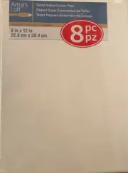 Artist's Loft Super Value Canvas Pack 9 x 12 inches- Lot of 8 canvases
