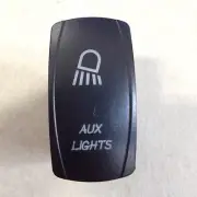LASER ETCHED 12V LED BACK LIT ROCKER SWITCH Red AUX Lights Maverick Commander