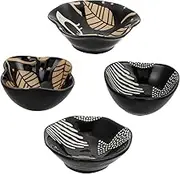TIDTALEO 4Pcs Ceramic Seasoning Plates Appetizer Dishes Sauce Holders for Fruits Condiments for Family Gatherings Kitchen Parties Outdoor Picnics