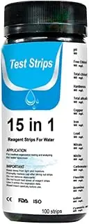 Drinking Water Test Kit 100 Strips - 1 Water Testing Strips - Water Quality Test Lead Hardness Fluorides Iron Copper for Tap Water Aqua Pool Fish Tank Pologmase