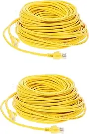 HOMSFOU 2pcs Long Ethernet Cable 20m High Speed Cat5e Internet Cord for Home Networking Patch Cord Crystal Head