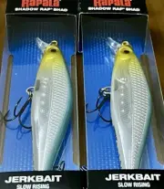 2 Rapala Shadow Rap Shad SDRS09 Minnow Jerkbait Lures BLUE BACK HERRING - NEW