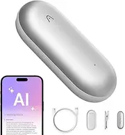 AI Voice Recorder, PLAUD NotePin Voice Recorder, App Control, AI Notetaker, AI Transcribe & Summarize, Support 112 Languages, 64GB Memory, Audio Recorder for Lectures, Meetings, Lunar Silver