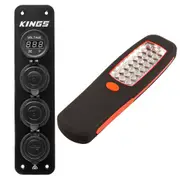 Adventure Kings 12V Accessory Panel + Illuminator 24 LED Work Light 2USB sockets