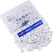 1 1/2'' Plastic Golf Tees - Pack of 100 Count Bulk – Short Tees for Irons, Par Threes, Hybrids, and Driving Range - 4 Prongs 3-1/4 Inch Plastic Golf Tees White.