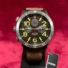 Nixon Watch 51-30 Chrono Leather Brown Black NA124019-00 Men's New Working