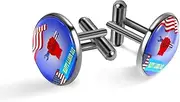 [Generic] Men's Cufflinks, American Labor Day Cuff Links for Men, Classic Cufflinks Black for Suit Shirt Wedding Business Birthday Jewelry Gift