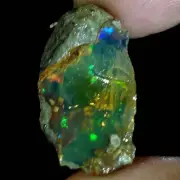 08.90Ct Amazing Ethiopian "Play-Of-Color" Fire Opal Oil Rough 100% Natural Gems