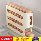 4 Layers Kitchen Rolling Eggs Container Large Capacity for Refrigerator Storage