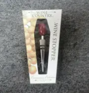 "Connoisseur's Collection" Wine Country Wood Top Bottle Stopper w/Cork - NIB