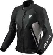 Revit Control H2O Ladies Motorcycle Textile Jacket, black-silver, Size 38 for Women Black Silver