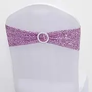 Bows Sash, Chair Cover Bows,Chair Decorations, 15 * 35cm 10Pcs Sequins Chair Sashes Spandex Stretch Chair Bands with Round Buckle Wedding Chair Sash Bow Tie Events Party Decor (Color : Rose Purple)