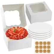 CAKE BOXES 10 inch Cake Box with Boards and Stickers [12-Pack] Cake Box with ...