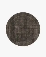 185' Round | Machine Washable Runner Rug | Kid & Pet Friendly | Indoor Rug | Cyrus Black Rug | Ruggable