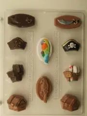PIRATE ASSORTED PIECES CHOCOLATE CANDY MOLD DIY PARTY FAVORS CUPCAKE TOPPER