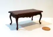 BESPAQ DOLLHOUSE MINIATURE ARMORIAL COFFEE TABLE 1952 CT MAHOGANY