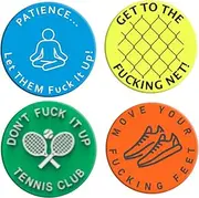 Tennis Racket Dampeners Tennis Shock Absorber 4Pcs Inspiring Slogan Funny Silicone Damper Round Portable Shock Absorber for Racket Gift