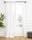 White Linen Curtain 108 Inches Long, Light Filtering Rod Pocket Curtain 52 x ...